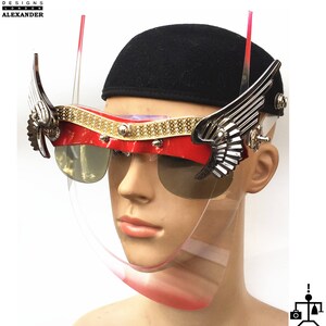 Christmas gift Hi Tek handmade futuristic modern steampunk cosplay cyberwave gothic sic fi costume artist unusual party eyewear mask