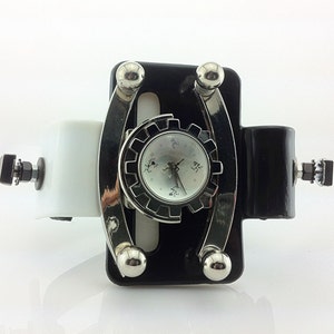 Hi-Tek Alexander handmade goth steampunk retro futuristic unusual cuff watch