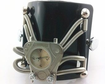 Hi-Tek Alexander Steampunk Handmade retrò futuristico orologio