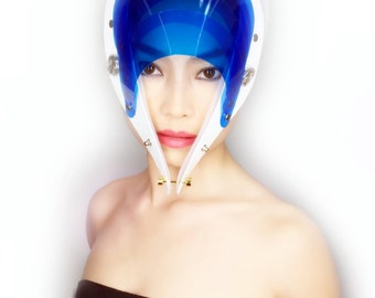 Hi Tek Alexander handgemacht futuristisch modern futuristisch, sci fi, steampunk ausgefallene Party Brille Maske Hut