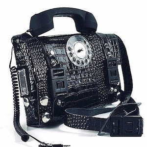 Christmas gift 40 % OFF Hi Tek Unisex industrial Gothic neo Steampunk telephone cross body bag  leather shoulder handbag artist styling