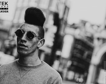 Hi Tek Alexander Round Sunglasses: Silver Steampunk Rock Style