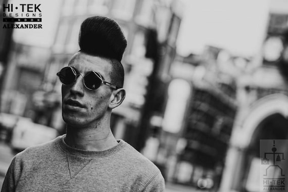 【Hi-Tek Designs London ALEXANDER】サングラス Hi Tek Alexander Round Sunglasses: Silver Steampunk Rock Style - Etsy