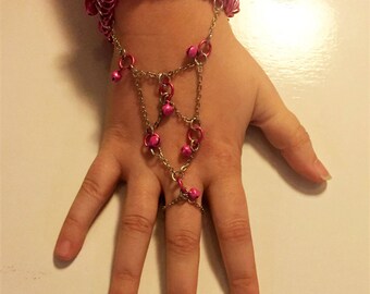 Pink Chainmail Slave Bracelet
