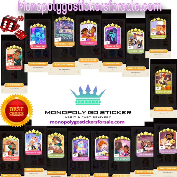 Monopoly Go 5 Star Stickers ( READ DESCRIPTION PLEASE )