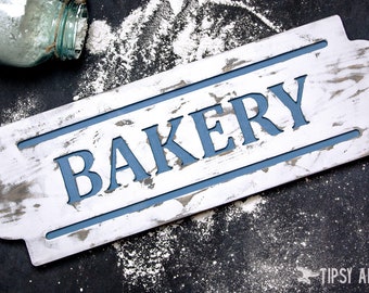 Bakery Wood Sign | Engraved Sign | 3D Sign | Distressed | Kitchen Decor | Farmhouse Style | 22x7