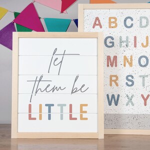 Let Them Be Little Wood Sign | Rainbow | Shiplap Sign | Nursery | Kids Room | Playroom | 14x12 In.
