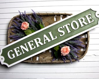 General Store Embossed Wood Sign/Kitchen/Custom/Wall Decor/Farmhouse