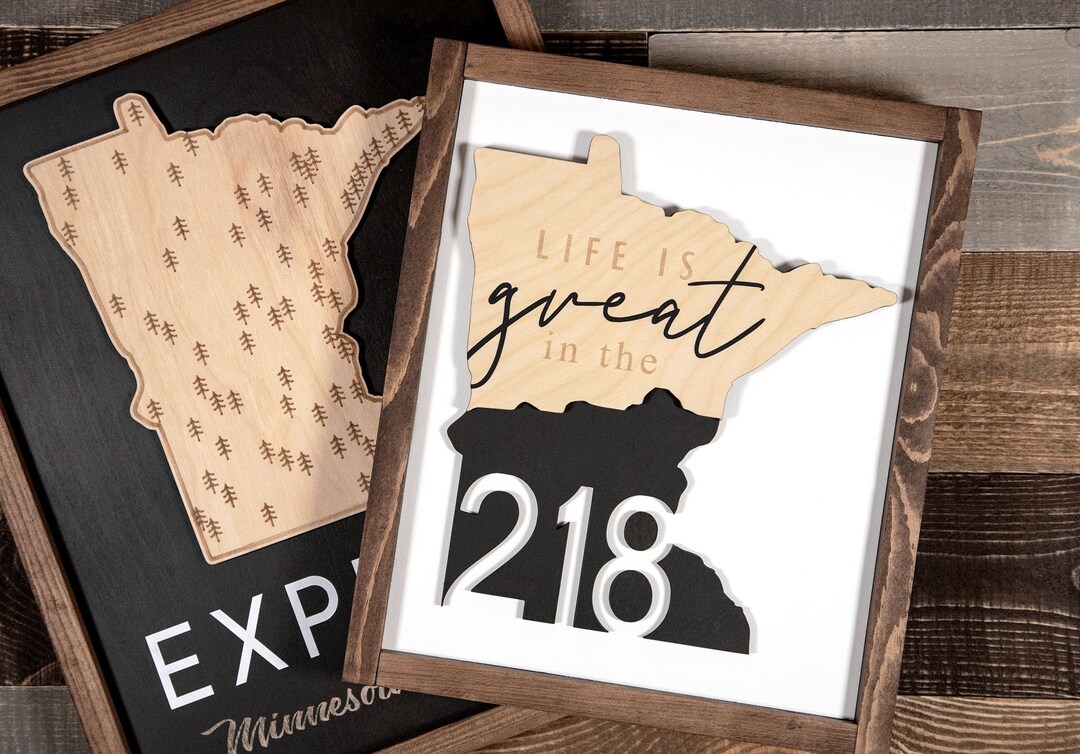 Minnesota 218 Wood Sign | Life is Great | up North | Home Decor | 3D ...