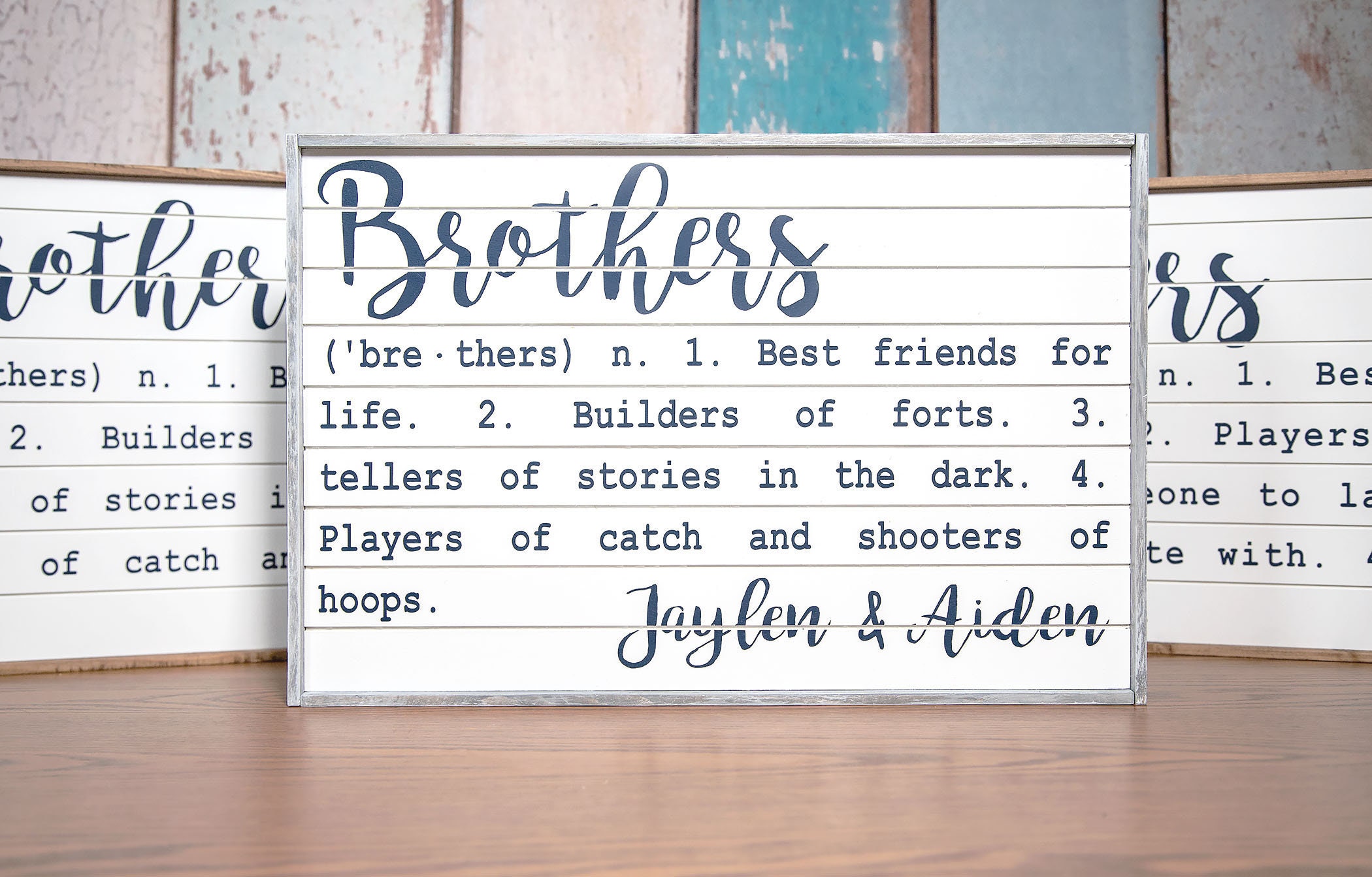 Brother Definition Wood Sign | Custom Names | Shiplap Sign | Nursery ...