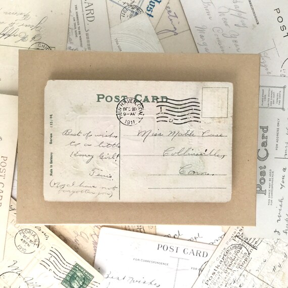 Christmas Pin and Postcard Set - Vintage Brooch -… - image 2