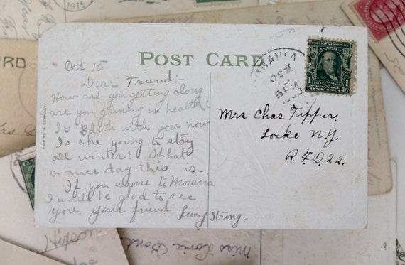 Old Postcard Pin and Postcard Set Antique Postcard Vintage Brooch Pin Cute Jewelry Fashion Jewelry
