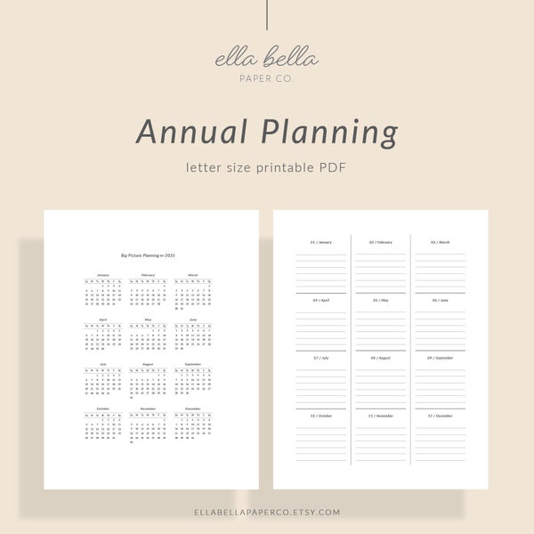 Annual Planning Etsy