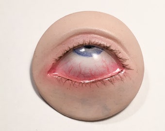 Hand Painted Blue Eye Roll Brooch – Weird Jewelry, Bolo Tie Upgrade