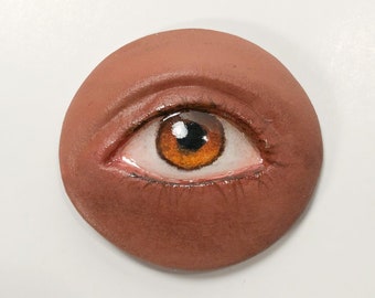 Brown Lover's Eye Pin - Customizable Eye Badge - Open Stock - Weird - Bolo Tie Upgrade Available