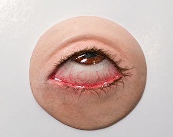 Eye Roll Pin: Hand-Painted Weird Jewelry - Bolo Tie Option