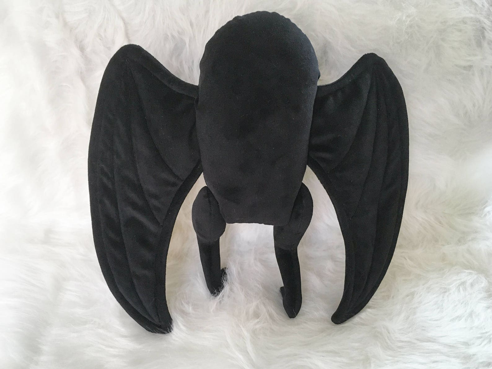 Mothman Plush Moth Man Soft Black Velour Mothman Plushie | Etsy