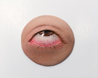 Handmade Eye Roll Pin: Weird Jewelry Brooch - Bolo Tie Upgrade