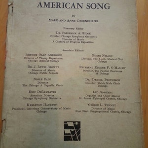 1933 A Century of Progress in American Song-Chicago World&#39;s Fair