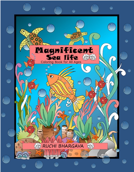 Download Magnificent Sea Life Adult Coloring Book Etsy