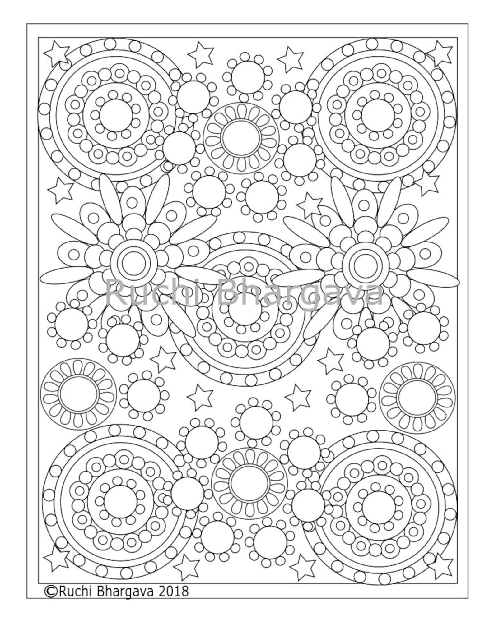 Exquisite Flowers. Coloring Pages Etsy
