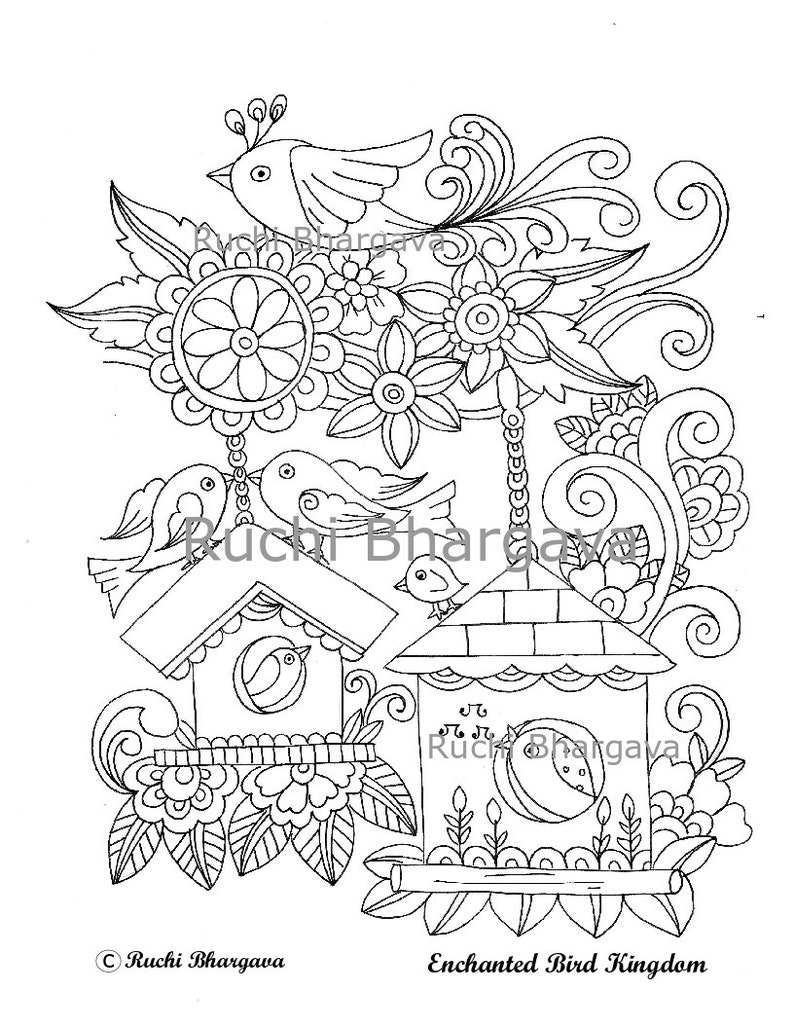 Download Enchanted Bird Kingdom Coloring Book Pdf Format | Etsy