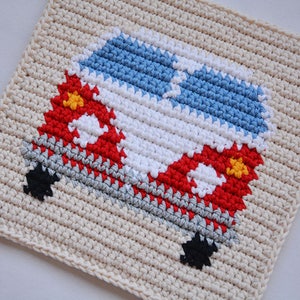 Van Potholder Crochet Pattern - for beginners