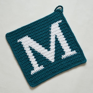 Letter &quot;M&quot; Potholder Crochet Pattern - for beginners