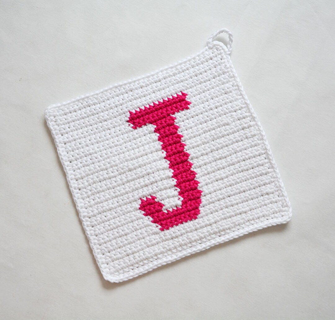 Letter "j" Potholder Crochet Pattern - for Beginners - Etsy