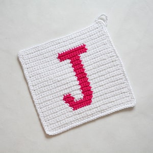 E-Book patrón de crochet letra "J" agarradera