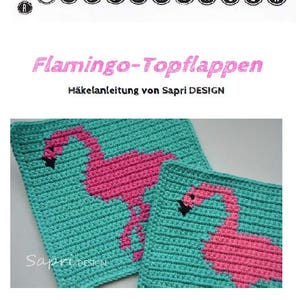 Flamingo Potholder Crochet Pattern - for beginners