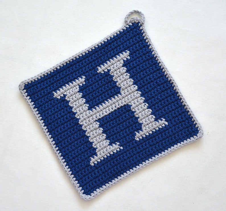 Letter h Potholder Crochet Pattern for Beginners Etsy