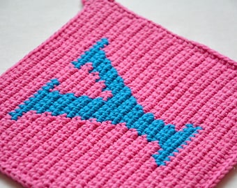 Letter "Y" Potholder Crochet Pattern - for beginners