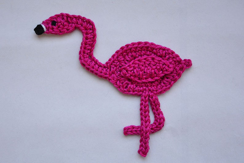 Flamingo Applikation Aufn\u00e4her H\u00e4kelanleitung