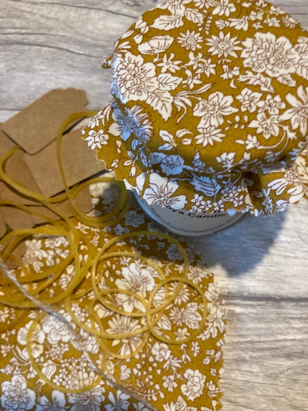 Jam Jar Covers X 8 Liberty Fabric, Gift Tags, String , Elastic Etsy