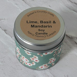 Lime Basil Mandarin Soy Candle - Vegan Home Decor