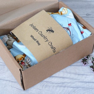 Microwavable Wheat Bag , Lavender Wheat Bag. Wheat Bag with Dog Theme  Fabric. Hot Wheat  Pack, Cold Pack, Postage is 1st class recorded