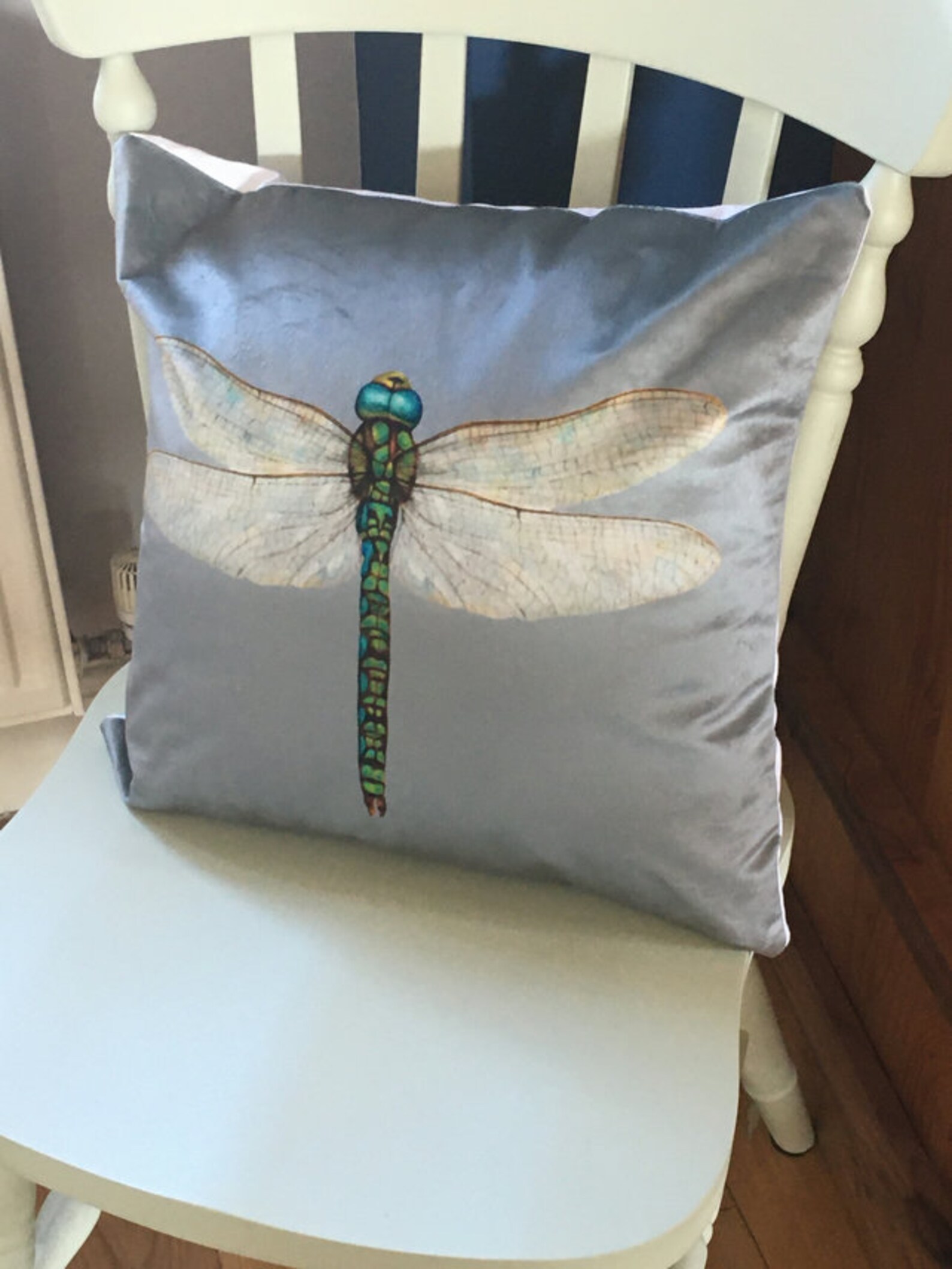 Dragonfly Cushion . Velvet Dragonfly Cushion Countryside Etsy UK