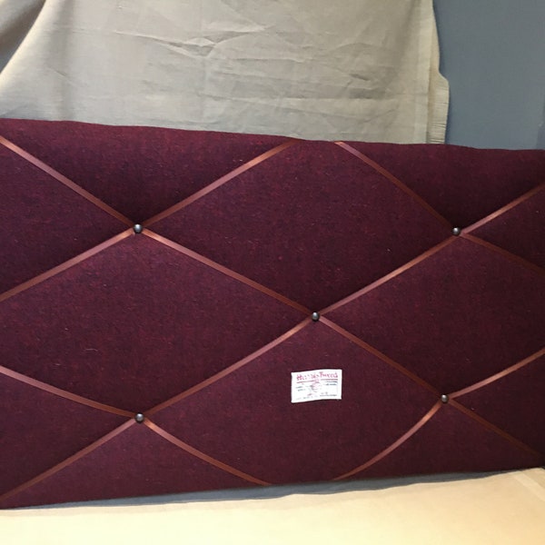 Harris Tweed Notice Board, Dark Plum Colour Notice Board, Handmade, Ambers Country Crafts, 80 CM WIDTH 42 HEIGHT