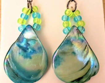 Turquoise Shell Mixed Media Earrings