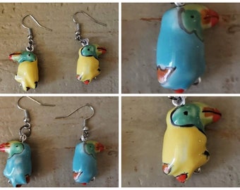 Ceramic Parrot Earrings