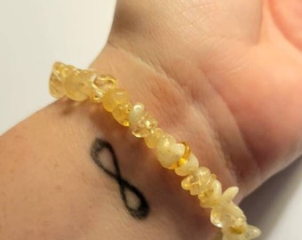 Citrine stone chip bracelet