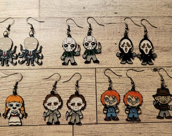 Horror Character Earrings (Black)