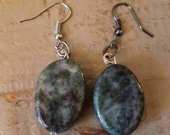 Moss Agate Gemstone Earrings