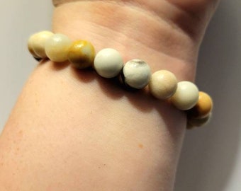 Amazonite glass stone round bracelet