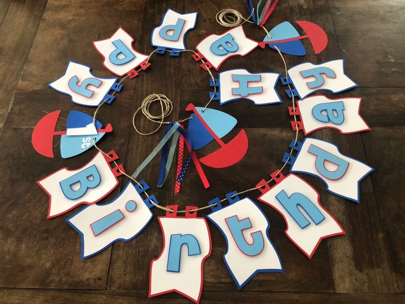 Sailboat Theme Banner Sailboat Banner First Birthday Sailboat Party Banner Sailing Party Boy Birthday Sailboat Birtdhay Party