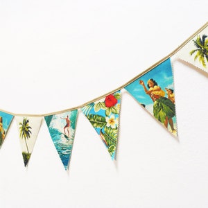 Bunting Hawaii Vintage. Banners. Fabric Bunting