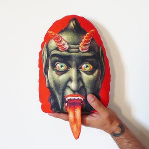 Decorative pillow. Krampus. Devil lover gift. Krampusnacht. Baphomet