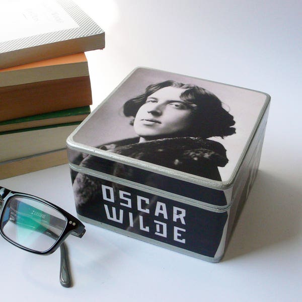 Oscar Wilde Box. Literarische Geschenk. Buch-Liebhaber. Oscar Wilde Geschenk. Dorian Gray. Literarische Ikonen. Decoupage-Box.