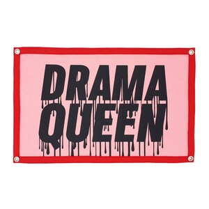 Felt Pennant Flag Banner / Vintage Banner / Wall Decor / Wall Hanging / Drama Queen